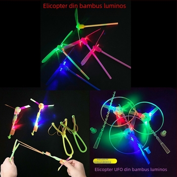 Praștie iluminată cu LED, săgeți zburătoare și lumină albastră cu dublu flash – jucărie pentru copii