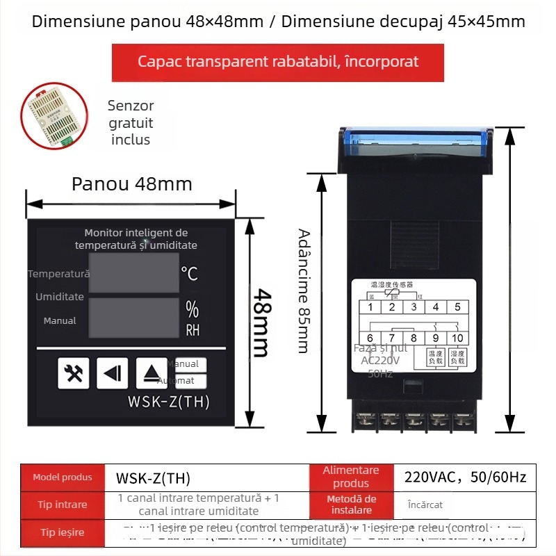 Tqidec Taiquan Controler electric pentru temperatura și umiditate WSK-Z(TH) TDK0302 Reglare integrată a încălzirii și desumidificării