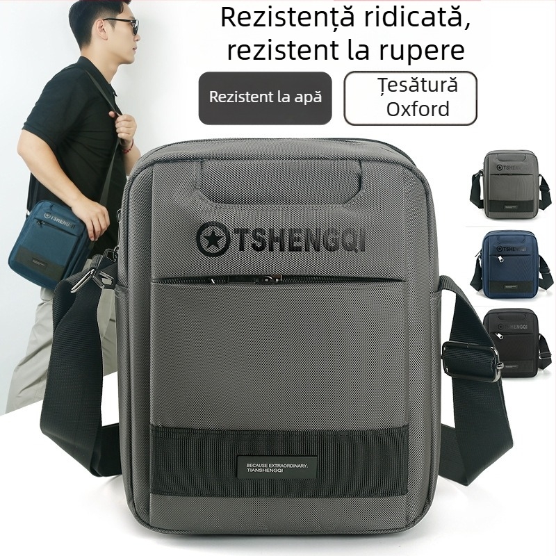 Geantă crossbody pentru bărbați din Oxford, durabilă, pentru oraș și afaceri, stil urban minimalist, cu buzunar pentru telefon