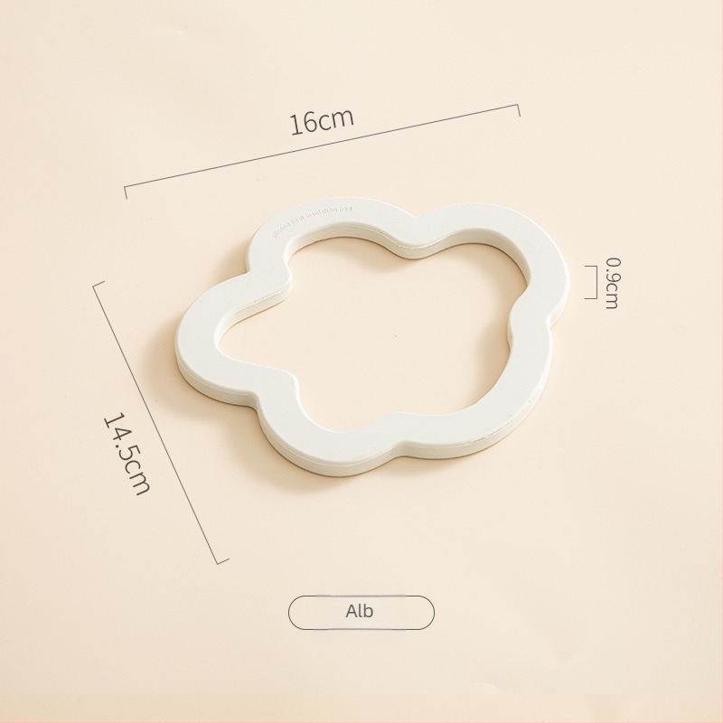 Tăviță din silicon rezistentă la căldură pentru cești, oale și boluri, crem culoare, stil nordic modern minimalist bucătărie