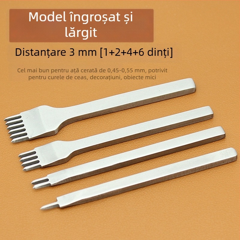 ZY Tăietor cu diamant din oțel alb pentru piele – unealtă manuală pentru perforarea portofelului, 4 mm