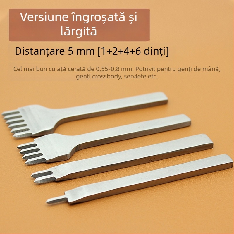 ZY Tăietor cu diamant din oțel alb pentru piele – unealtă manuală pentru perforarea portofelului, 4 mm