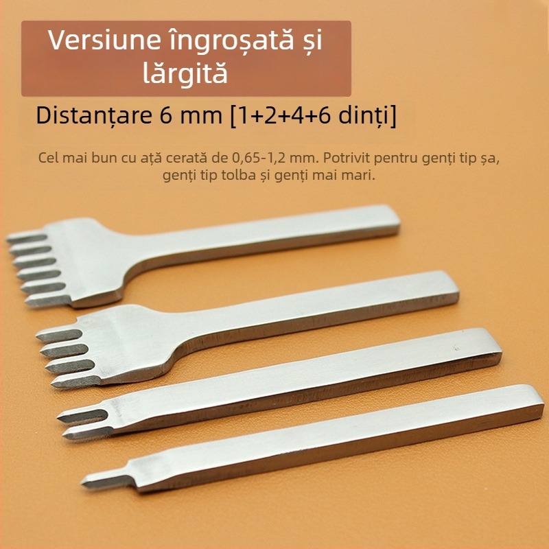 ZY Tăietor cu diamant din oțel alb pentru piele – unealtă manuală pentru perforarea portofelului, 4 mm