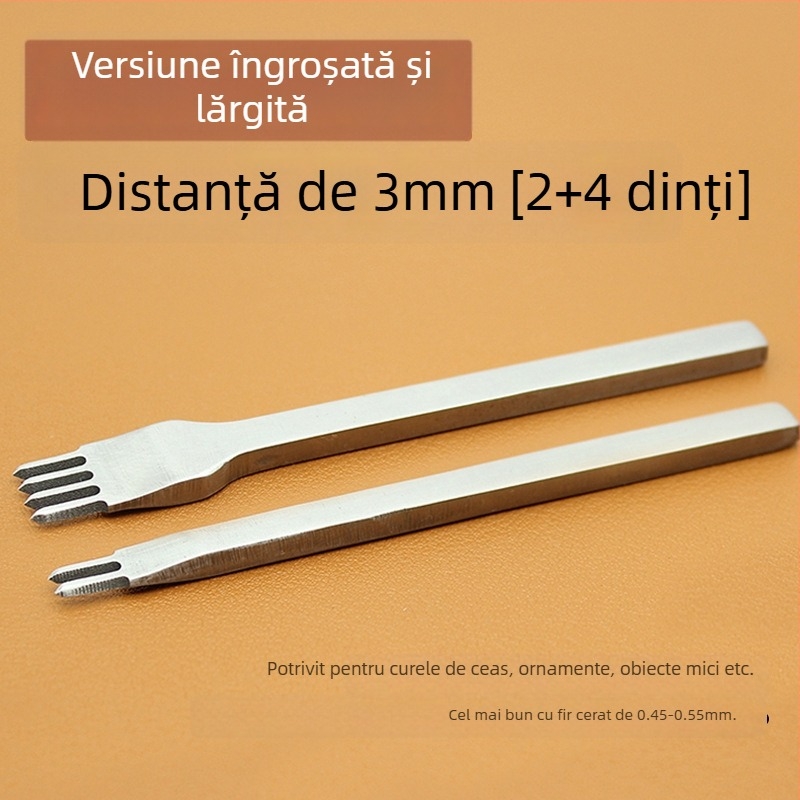 ZY Tăietor cu diamant din oțel alb pentru piele – unealtă manuală pentru perforarea portofelului, 4 mm