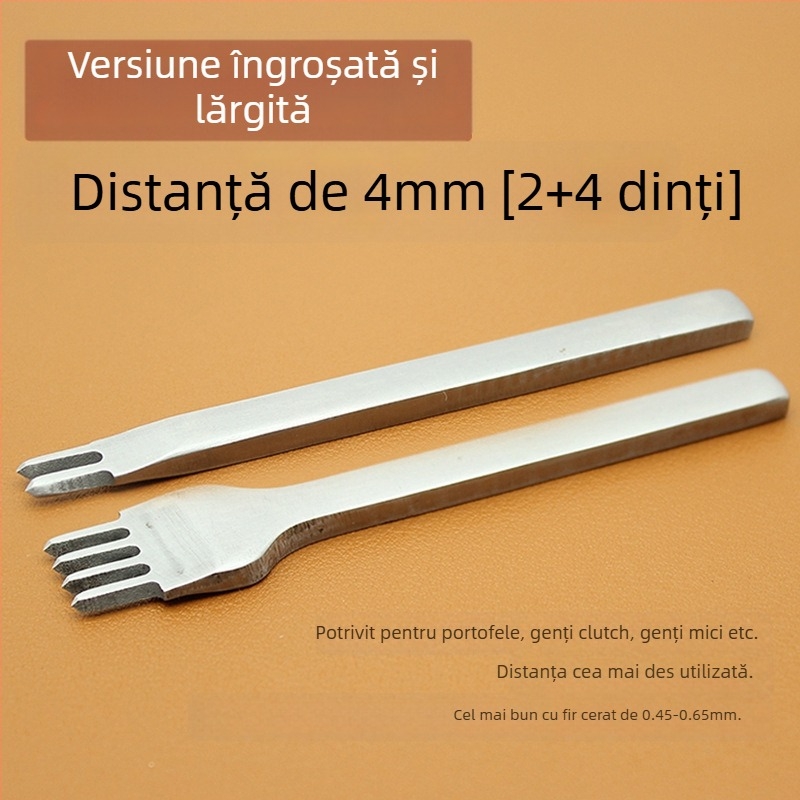 ZY Tăietor cu diamant din oțel alb pentru piele – unealtă manuală pentru perforarea portofelului, 4 mm