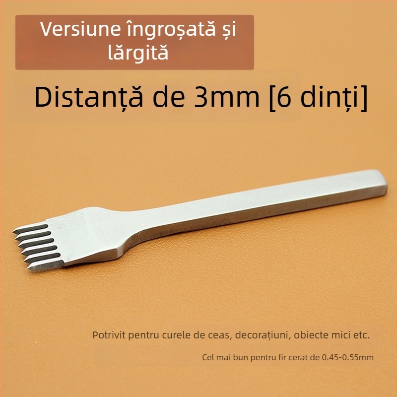 ZY Tăietor cu diamant din oțel alb pentru piele – unealtă manuală pentru perforarea portofelului, 4 mm