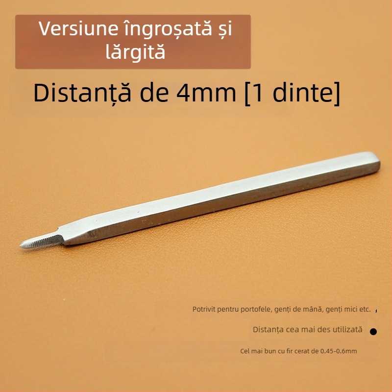 ZY Tăietor cu diamant din oțel alb pentru piele – unealtă manuală pentru perforarea portofelului, 4 mm
