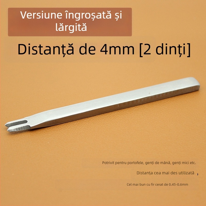 ZY Tăietor cu diamant din oțel alb pentru piele – unealtă manuală pentru perforarea portofelului, 4 mm