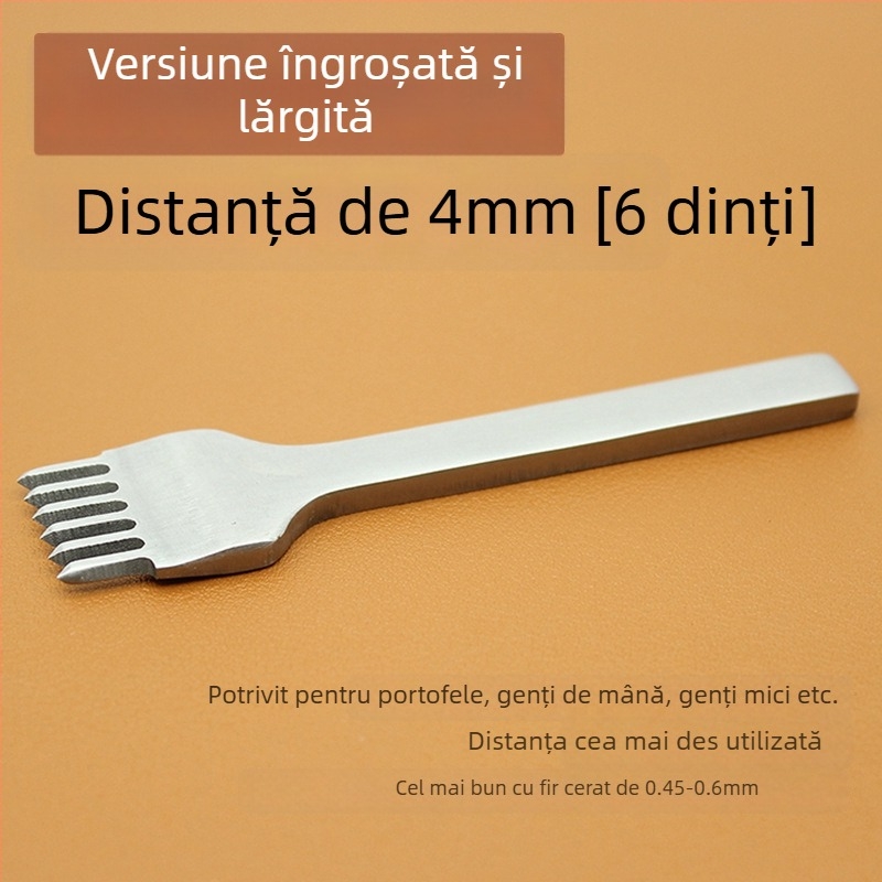 ZY Tăietor cu diamant din oțel alb pentru piele – unealtă manuală pentru perforarea portofelului, 4 mm