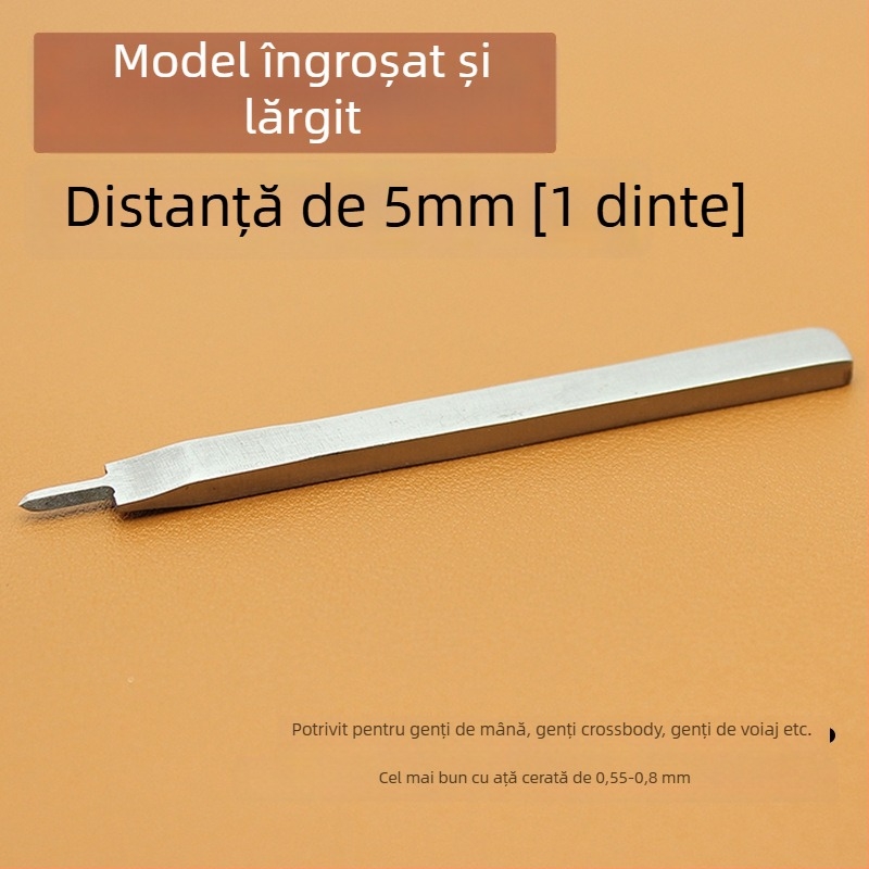 ZY Tăietor cu diamant din oțel alb pentru piele – unealtă manuală pentru perforarea portofelului, 4 mm