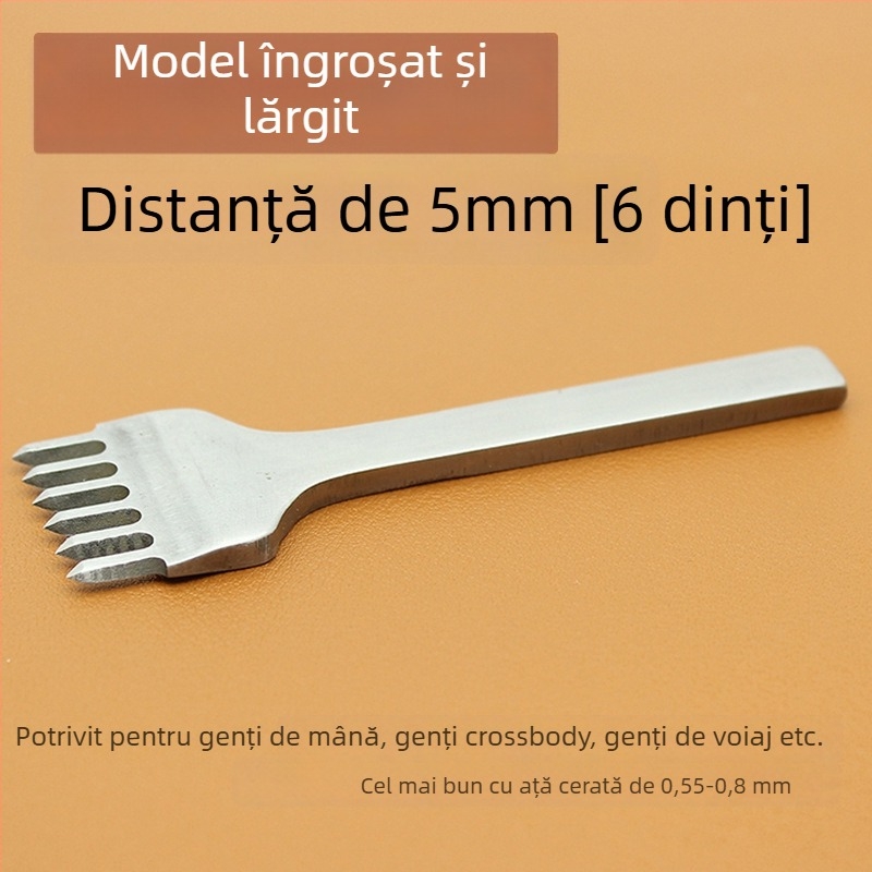 ZY Tăietor cu diamant din oțel alb pentru piele – unealtă manuală pentru perforarea portofelului, 4 mm