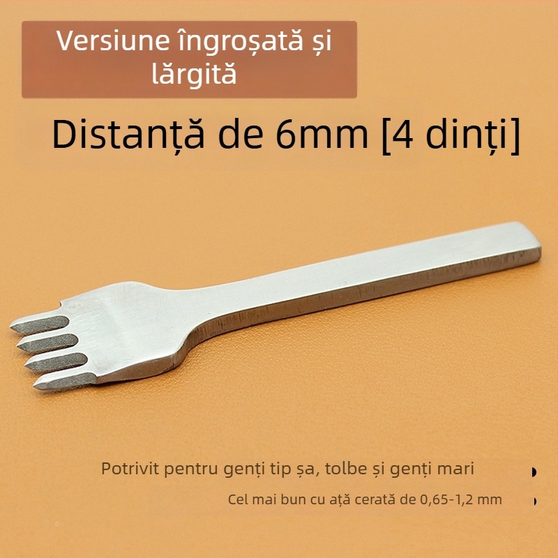 ZY Tăietor cu diamant din oțel alb pentru piele – unealtă manuală pentru perforarea portofelului, 4 mm