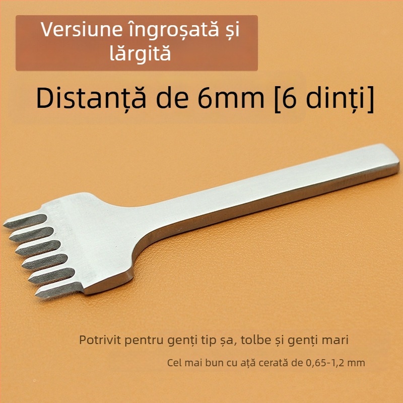 ZY Tăietor cu diamant din oțel alb pentru piele – unealtă manuală pentru perforarea portofelului, 4 mm