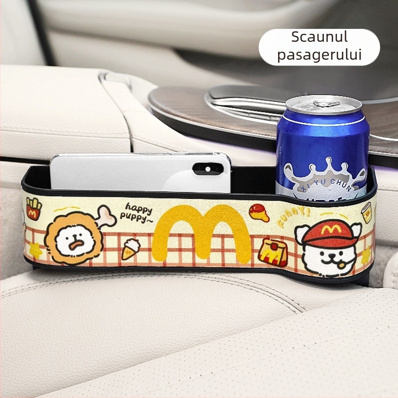 Organizator pentru spațiul dintre scaunele mașinii – cutie de depozitare cu design desen animat