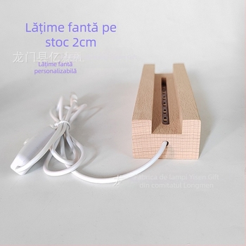 Bază luminoasă din lemn masiv, lampă de noapte 3D, suport din acrilic pentru lampă, alimentare USB, bază din cristal pentru trofeu a lămpii