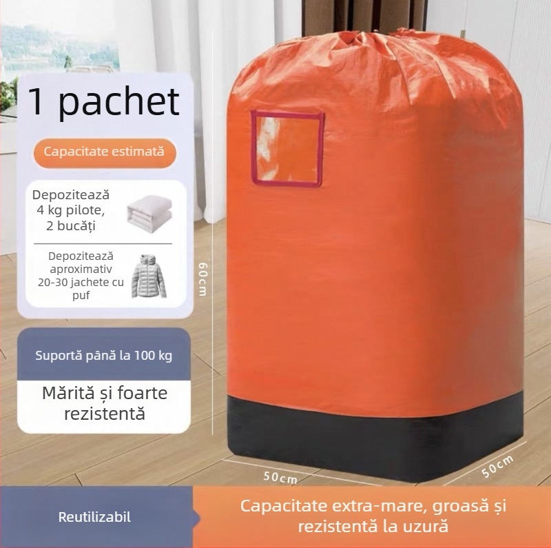 Geantă din plastic țesut cu PE, capacitate mare, buzunare transparente, impermeabilă, închidere auto-etanșantă, pentru mutare și expediere