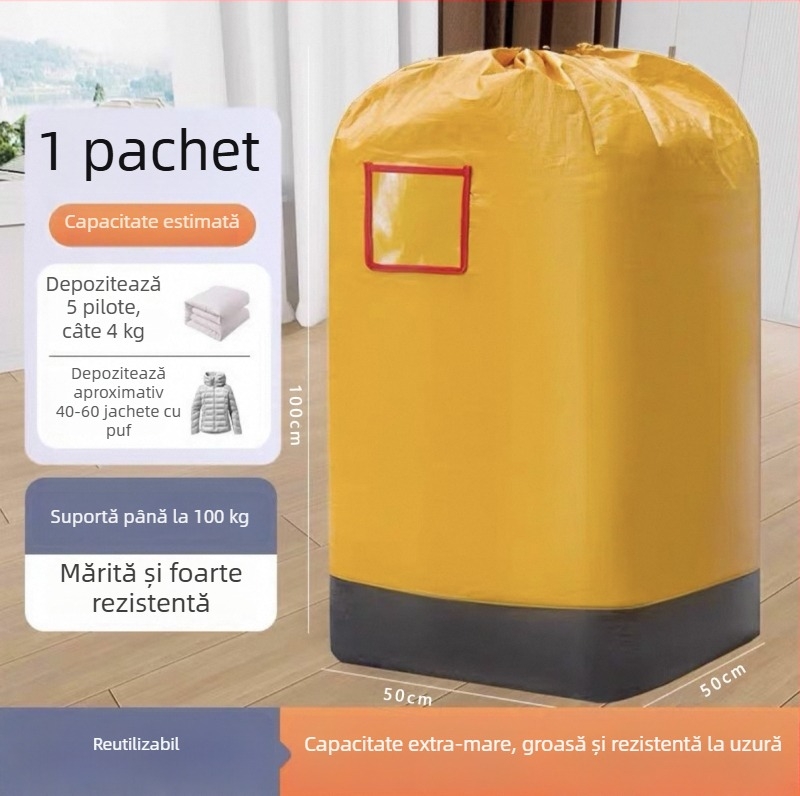 Geantă din plastic țesut cu PE, capacitate mare, buzunare transparente, impermeabilă, închidere auto-etanșantă, pentru mutare și expediere