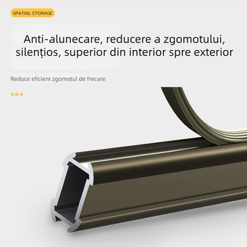Bară de haine pentru dulap, montaj superior antiderapant, din aliaj de aluminiu, bară de haine întărită, accesoriu de fixare intern