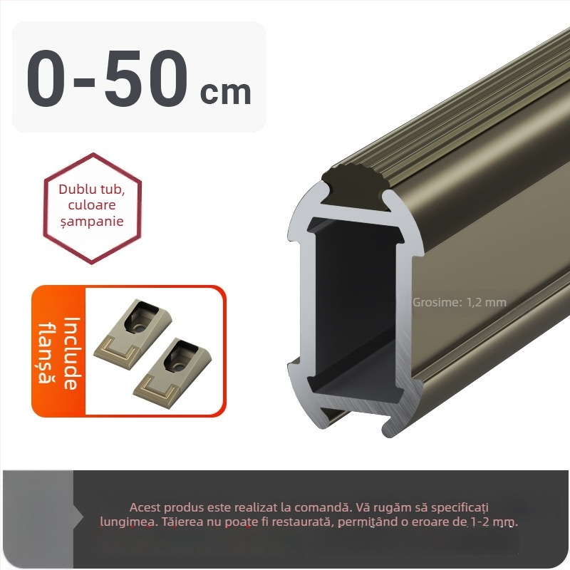 Bară de haine pentru dulap, montaj superior antiderapant, din aliaj de aluminiu, bară de haine întărită, accesoriu de fixare intern