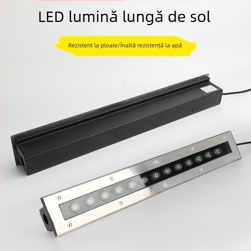 LED exterior impermeabil, iluminare subterană din oțel inoxidabil, formă rotundă și dreptunghiulară, iluminare de tip bandă pentru parcuri și curți
