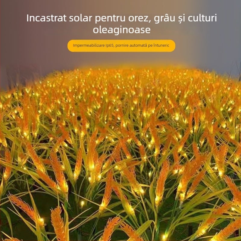Lumină LED solară pentru grădină cu design de boabe de orez și grâu pentru decor interior și exterior