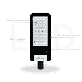 LED iluminat exterior pentru stradă cu control al luminii, cap de lampă în formă de diamant, 50–250W, 220V