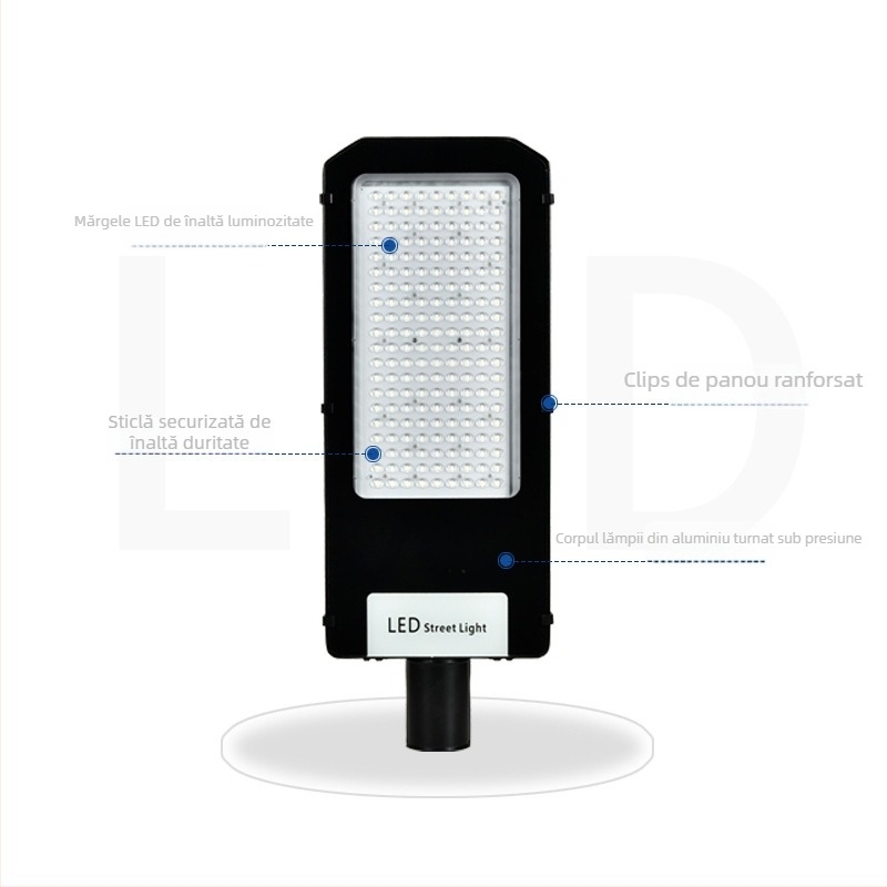 LED iluminat exterior pentru stradă cu control al luminii, cap de lampă în formă de diamant, 50–250W, 220V
