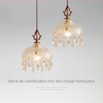 Lustră franțuzească vintage din cristal, pentru holuri, intrări, lângă pat, balcon și garderobă