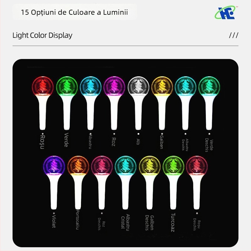 Minge de mână iluminată cu telecomandă Bluetooth, carcasă transparentă, recuzită pentru susținerea la concert, 15 culori LED