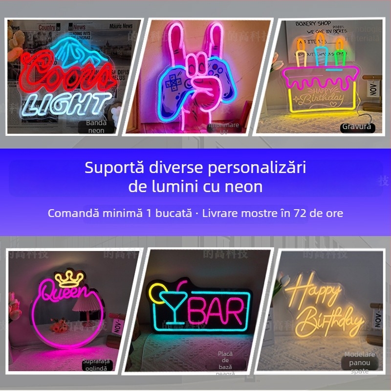Luminiță neon din acrilic personalizată cu litere pentru nuntă și logodnă, iluminat LED interior decorativ