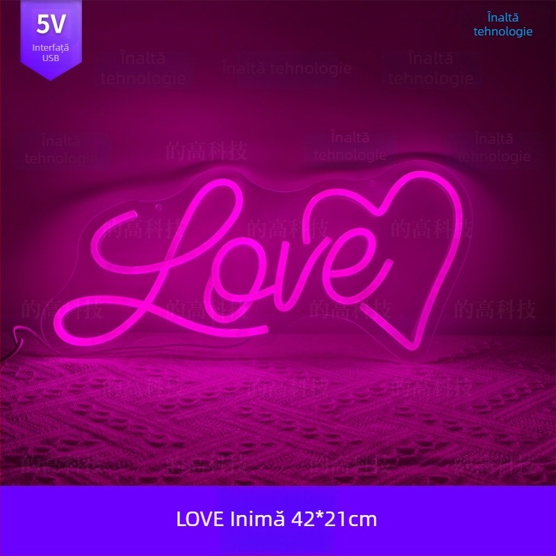 Luminiță neon din acrilic personalizată cu litere pentru nuntă și logodnă, iluminat LED interior decorativ