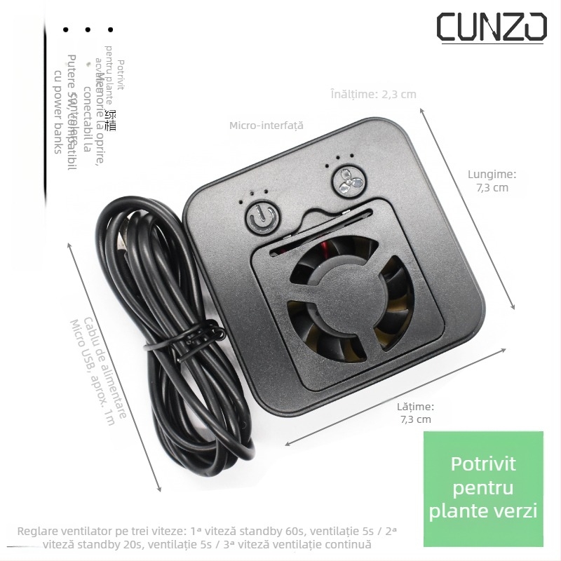 Lampă mică pentru creșterea plantelor pentru bonsai și micro-peisaje, iluminare LED suplimentară pentru plante verzi și suculente, îmbunătățire a culorii, ventilație și răcire, 5V