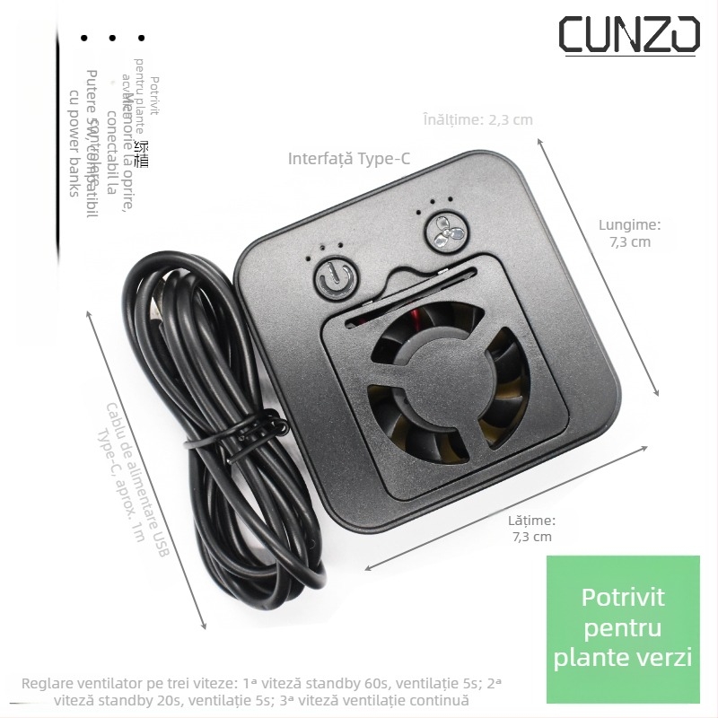 Lampă mică pentru creșterea plantelor pentru bonsai și micro-peisaje, iluminare LED suplimentară pentru plante verzi și suculente, îmbunătățire a culorii, ventilație și răcire, 5V