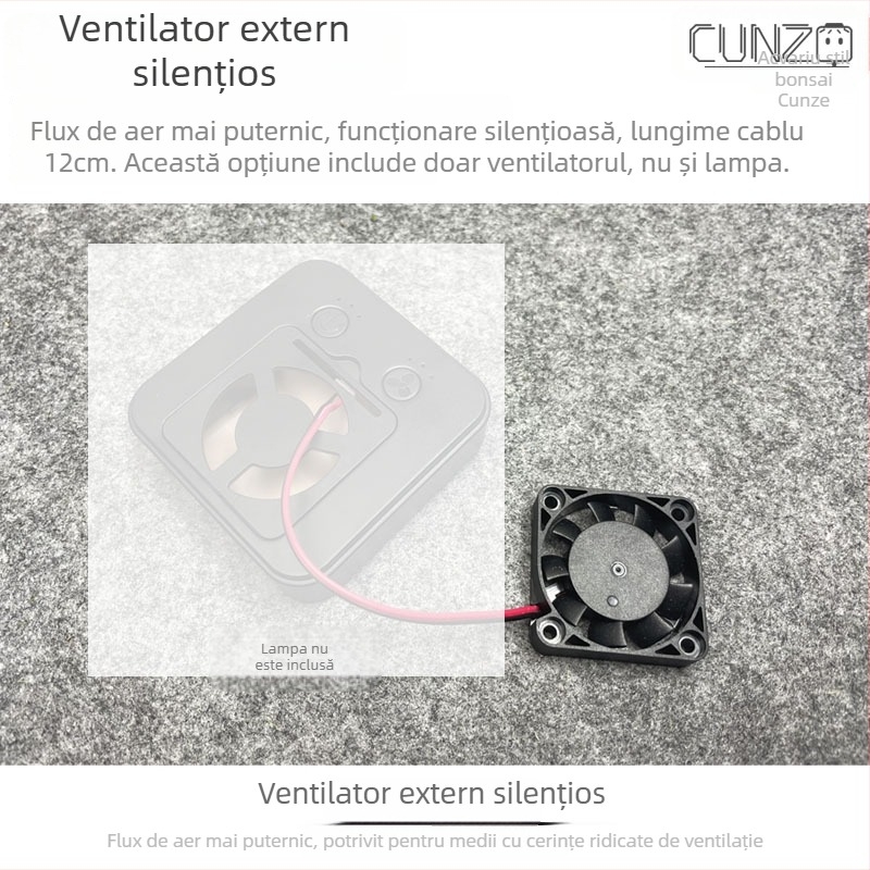 Lampă mică pentru creșterea plantelor pentru bonsai și micro-peisaje, iluminare LED suplimentară pentru plante verzi și suculente, îmbunătățire a culorii, ventilație și răcire, 5V