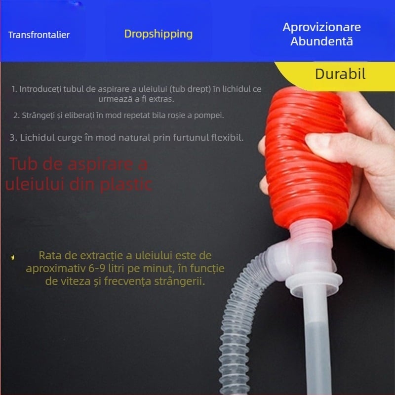 Kit pentru extracția și schimbul de ulei pentru autoturisme – pompă manuală pentru ulei diesel, absorbant de ulei, conductă de aspirație a rezervorului de combustibil
