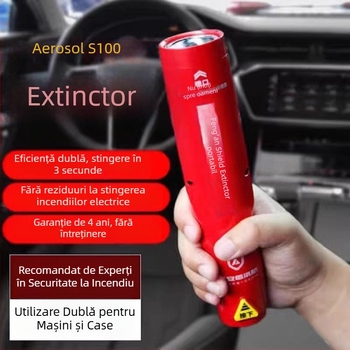 Extinctor auto cu ciocan pentru spart geamuri și ciocan de salvare (extinctor aerosol)