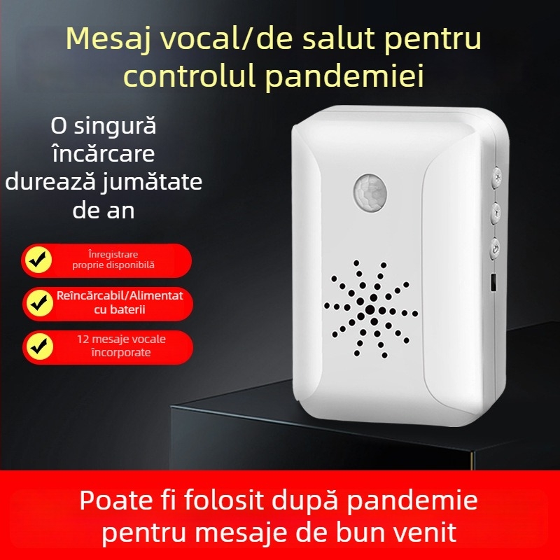Sonerie de intrare cu senzor infraroșu și avertizare vocală – pentru magazine și locuințe.