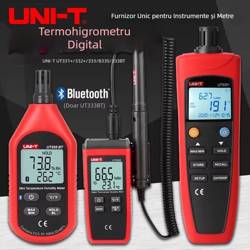 UT333/UT333S măsurător de temperatură și umiditate, afișaj digital, termometru de uz casnic, înaltă precizie