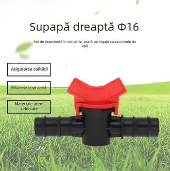 Valvă de reglare a debitului de 16 mm, supapă cu flux drept pentru irigații agricole, material POM, etanșare rezistentă la uzură, Chenghong