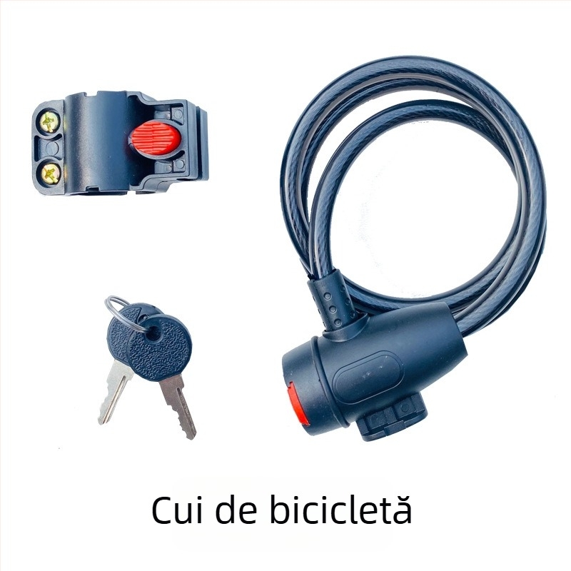 Încuietoare de bicicletă cu cablu, nucleu din oțel, pentru biciclete de munte și electrice