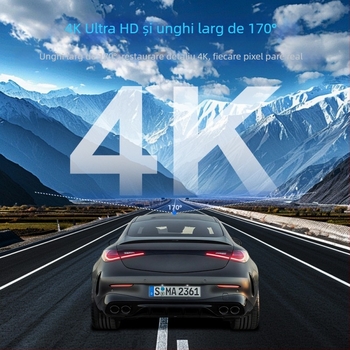 Dashcam mini cu Wi-Fi ascuns, înregistrare duală, 4K+4K, Ethernet, cameră spate, poziționare GPS