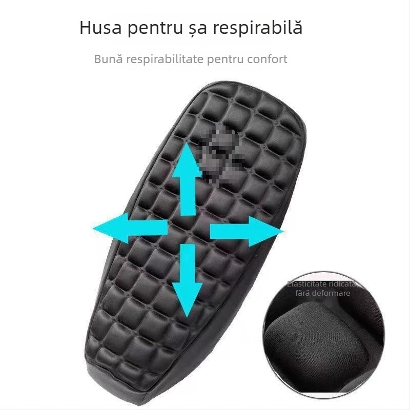 Husă pentru șa de motocicletă cu absorbție a șocurilor, izolație termică și respirabilitate; pernă de șa îngroșată pentru biciclete electrice și scutere; protecție solară; universal pentru toate anotimpurile