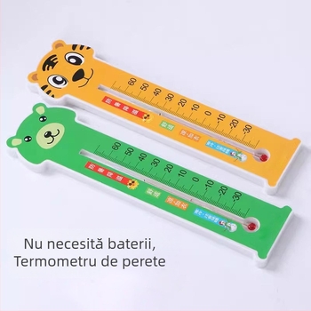 Termometru și higrometru interior de înaltă precizie pentru camera bebelușului, monitor de temperatură și umiditate montat pe perete, design cu bandă desen animat