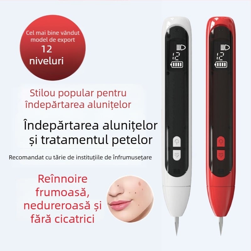 Doellie stilou de îndepărtare a alunițelor și petelor, 12 trepte, dispozitiv facial cu LED dublu