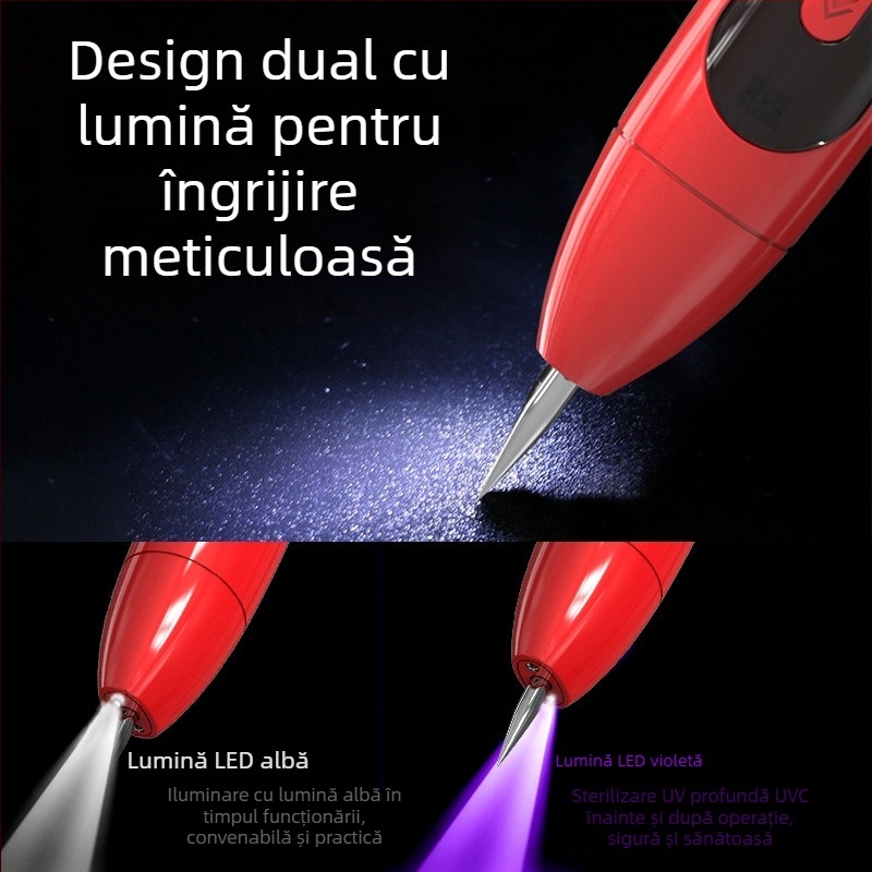 Doellie stilou de îndepărtare a alunițelor și petelor, 12 trepte, dispozitiv facial cu LED dublu