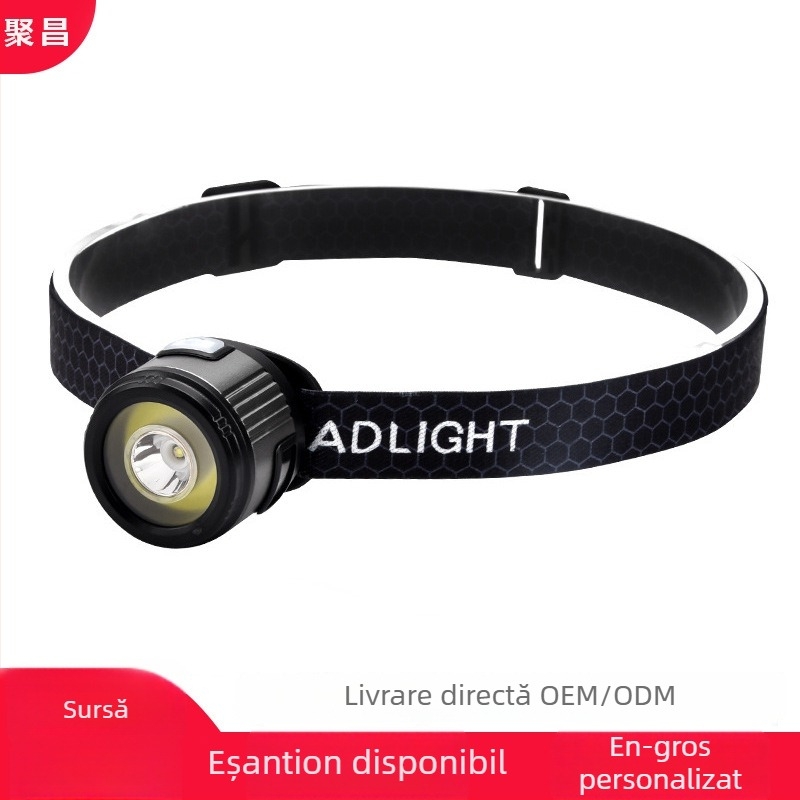 Lampa frontală LED montată pe cap, detașabilă, cu magnet și cârlig, pentru exterior, baterie reîncărcabilă, corp din aliaj de aluminiu