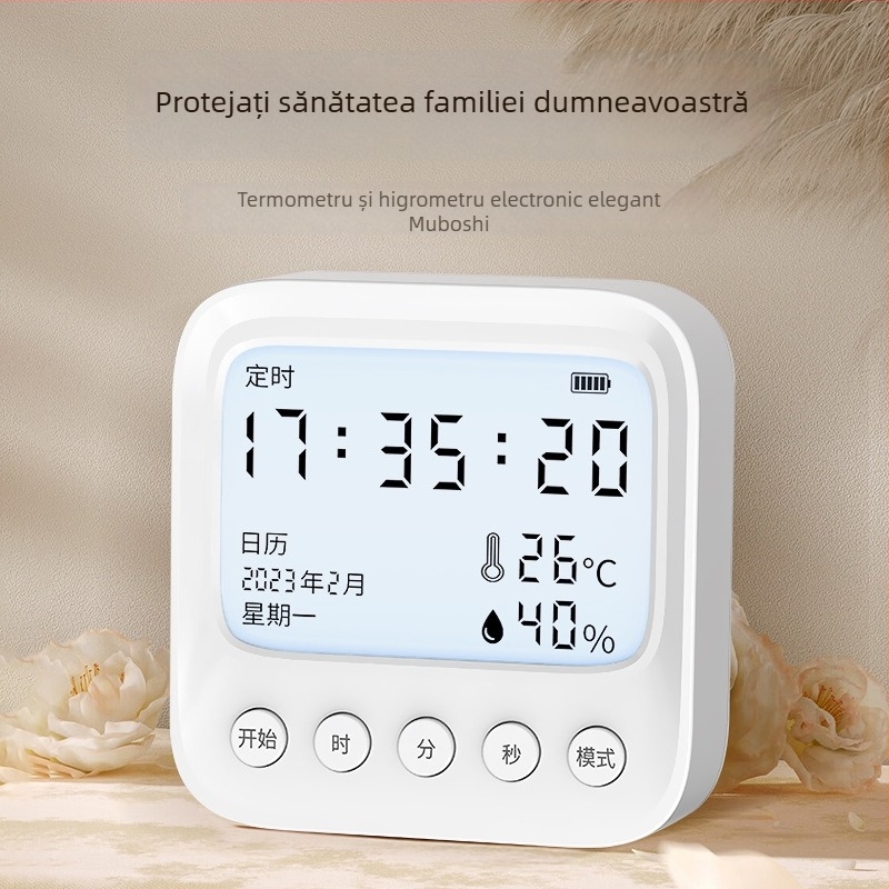 Termometru de interior pentru casă, cu afișaj precis al temperaturii și umidității, pentru camera bebelușului