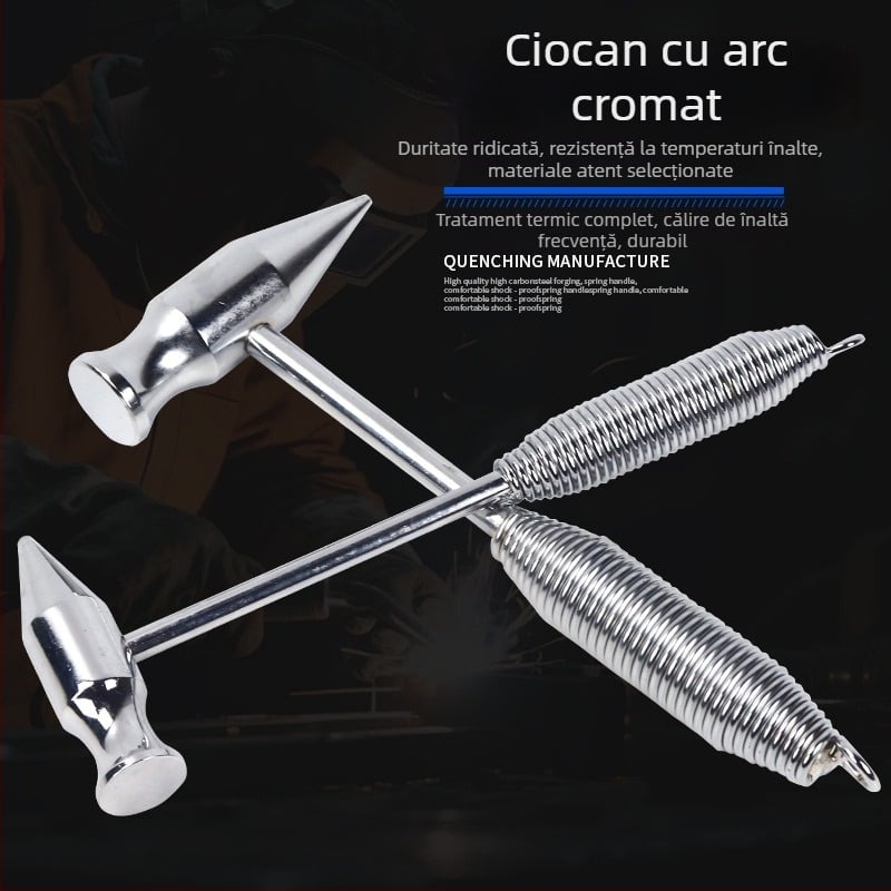 Ciocan cromat pentru sudură, ciocan de siguranță pentru electrician/sudor, vârf ascuțit, unealtă de salvare