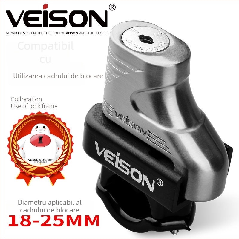 VEISON/Vishon DX3 Lacăt de disc pentru motociclete și vehicule electrice – aliaj de zinc de înaltă calitate