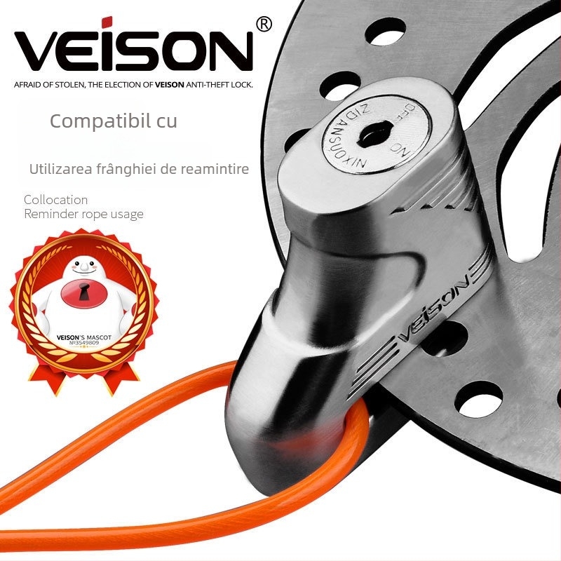VEISON/Vishon DX3 Lacăt de disc pentru motociclete și vehicule electrice – aliaj de zinc de înaltă calitate